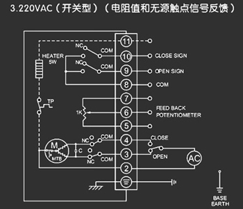 220VAC開關型<a href='http://m.njygmd.cn/Product/diefa/diandongdiefa/' target='_blank'>電動<a href='http://m.njygmd.cn/Product/diefa/' target='_blank'>蝶閥</a></a>接線圖