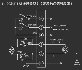 ＤＣ24Ｖ標準開關型<a href='http://m.njygmd.cn/Product/diefa/diandongdiefa/' target='_blank'>電動<a href='http://m.njygmd.cn/Product/diefa/' target='_blank'>蝶閥</a></a>接線圖